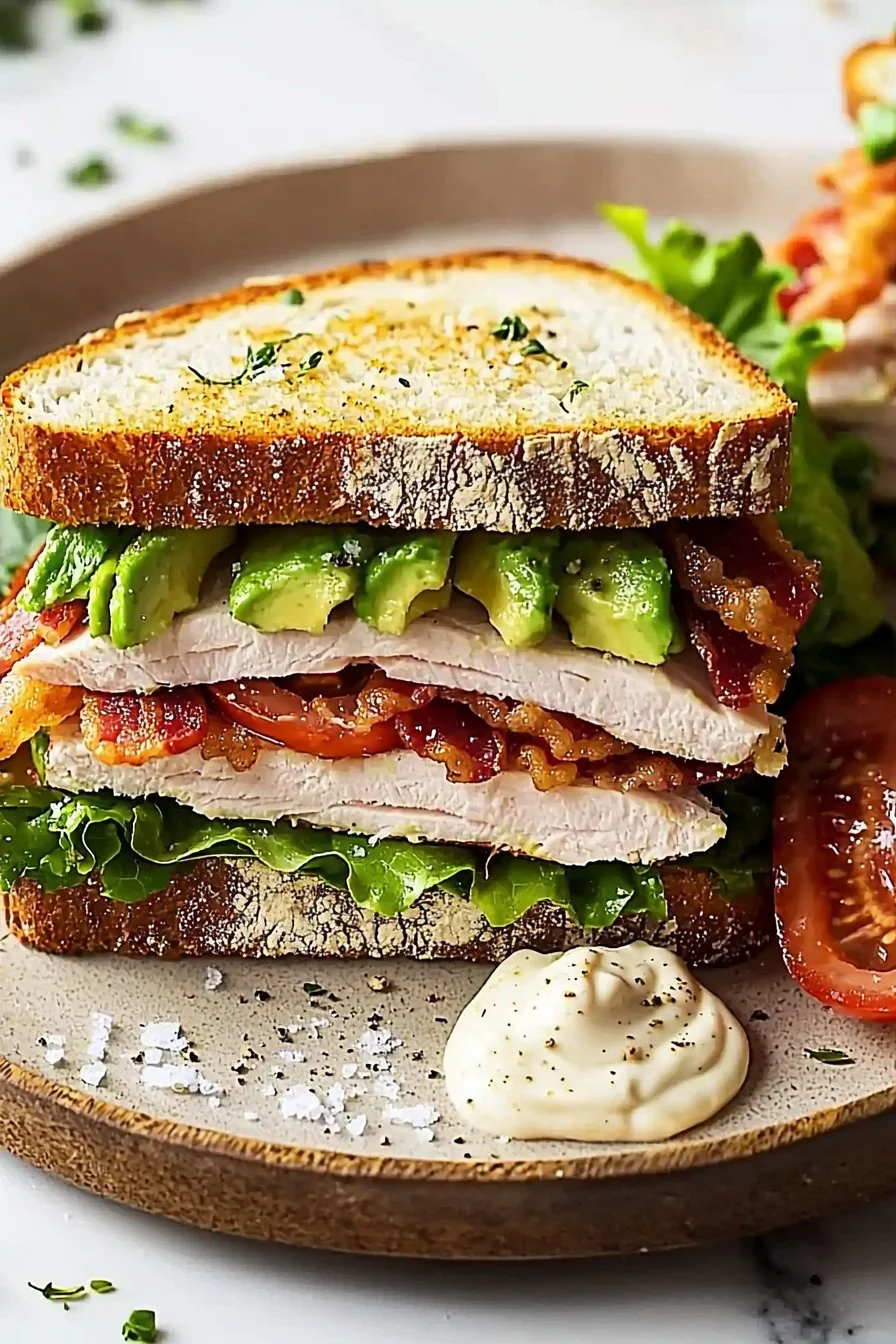 Easy Turkey Avocado Club Sandwich