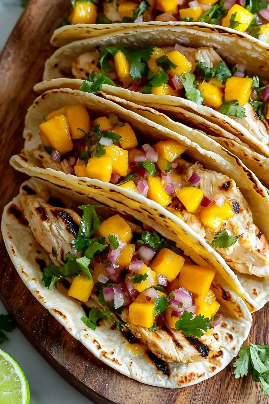 Grilled Chicken Tacos with Mango Salsa