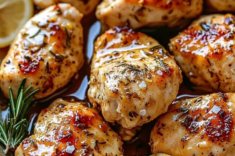 Delicious Lemon Garlic Chicken with Rosemary served on a plate