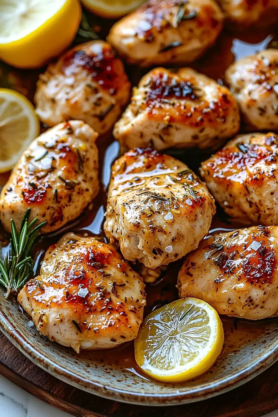 Delicious Lemon Garlic Chicken with Rosemary served on a plate