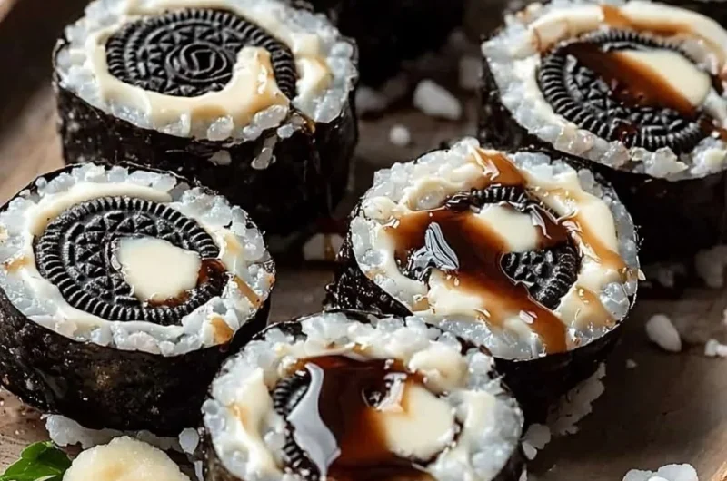 Deliciously crafted Oreo Sushi Rolls with layers of Oreo and sweet fillings
