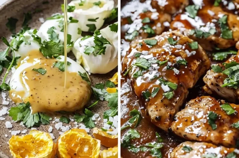 A colorful plate of quick dinner recipes with vegetables and protein.