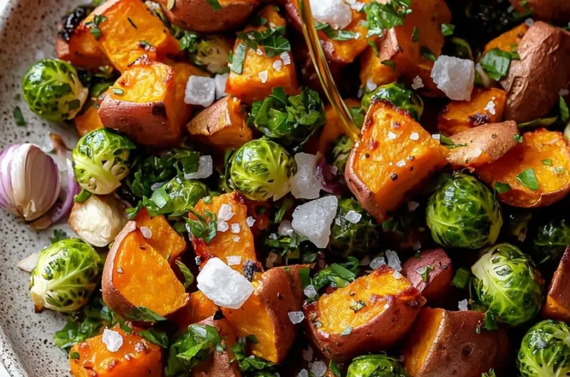 Healthy Sweet Potato Brussel Sprout Hash recipe