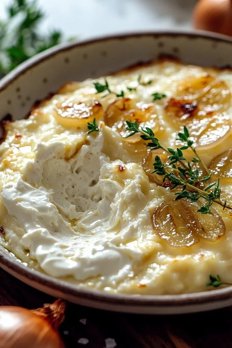 Delicious Vidalia Onion Dip served in a bowl with fresh veggies and chips