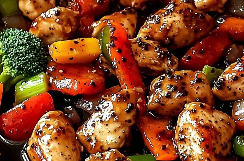 One-pan Black Pepper Chicken dish with vegetables and spices