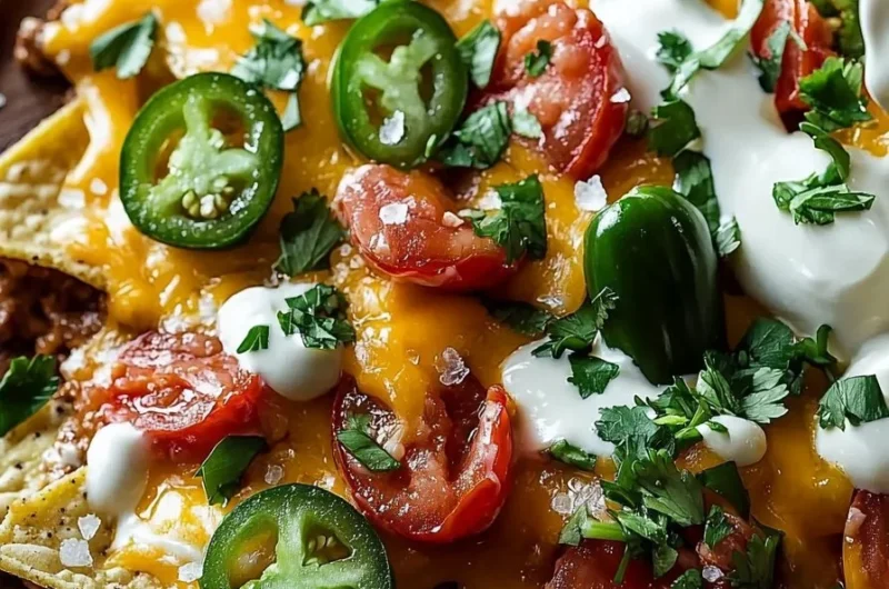 Easy nachos with creamy cheese sauce served in a bowl