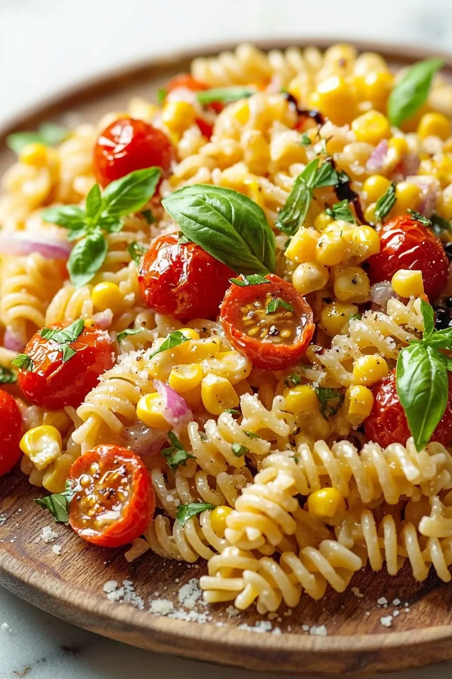 Easy Roasted Corn and Tomato Pasta Salad