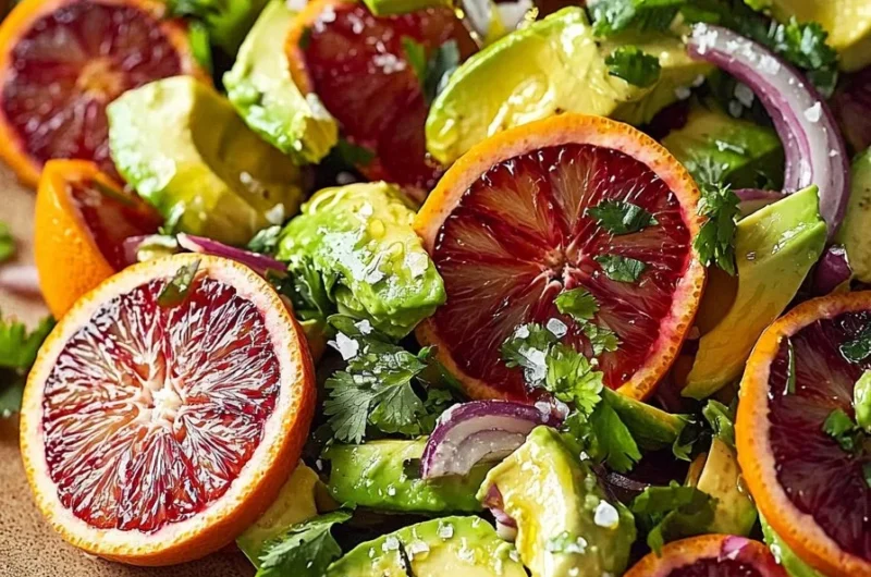 Quick blood orange avocado salad with vibrant colors and fresh ingredients