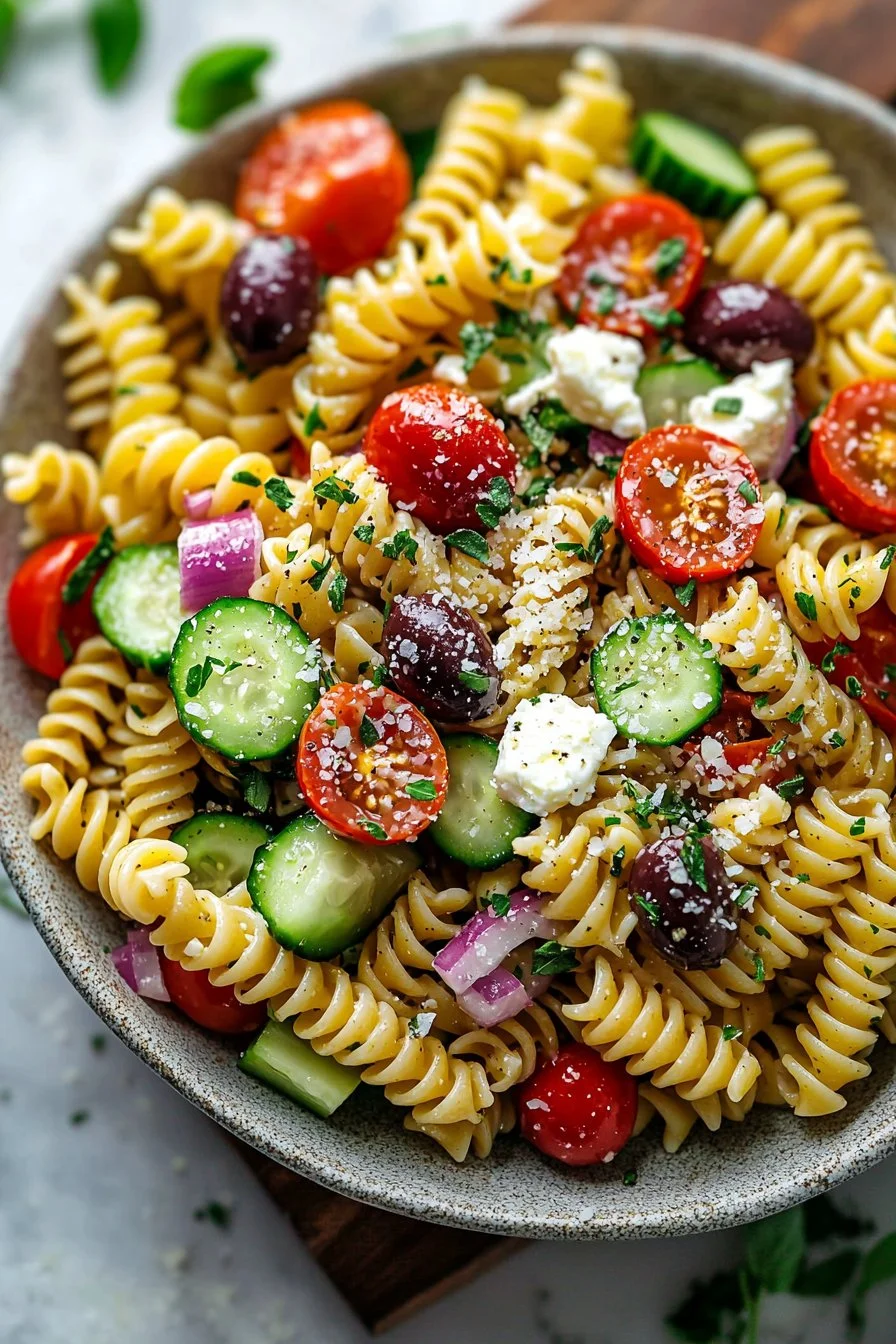 Quick Mediterranean Pasta Salad
