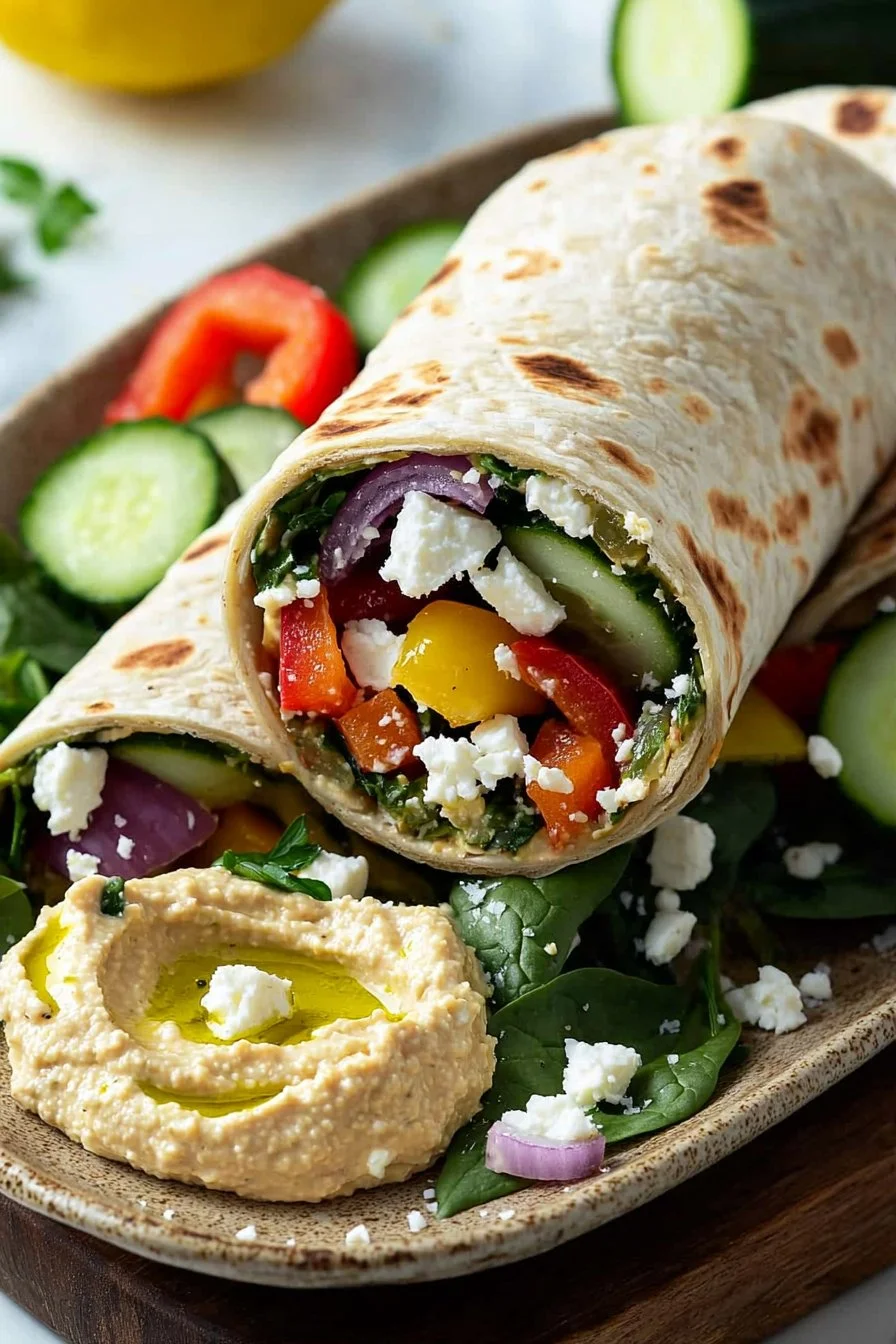 Quick Mediterranean Veggie Wraps