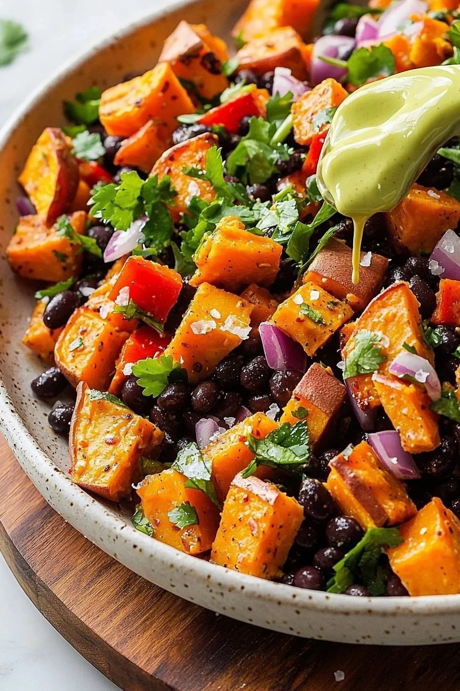 Roasted Sweet Potato Black Bean Salad