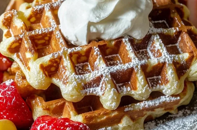 A delicious South Korean croffle, combining croissant and waffle textures.