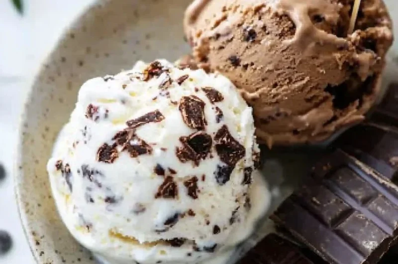 Delicious high protein ice cream in a bowl with sprinkles
