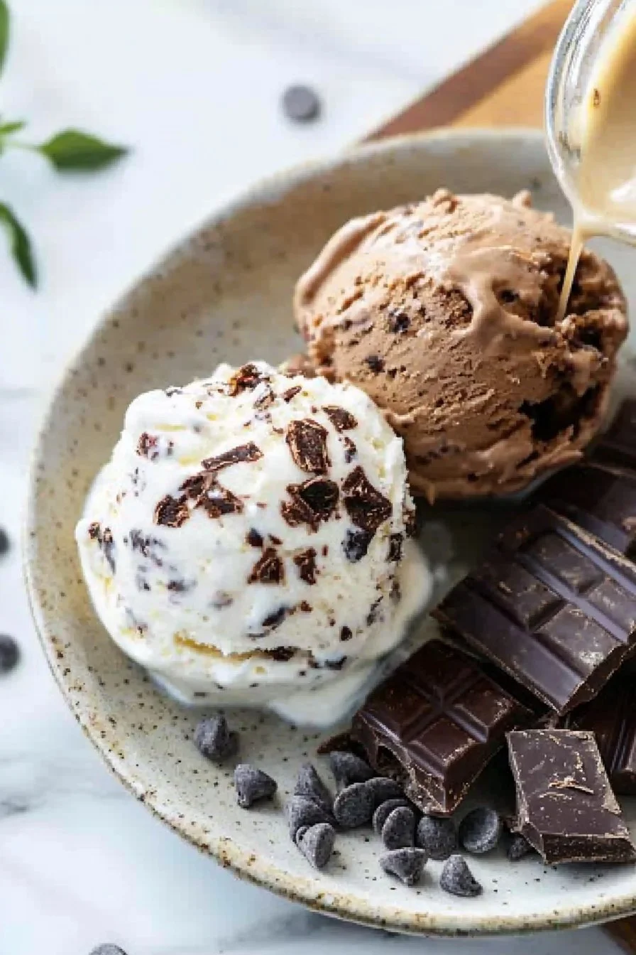 Delicious high protein ice cream in a bowl with sprinkles