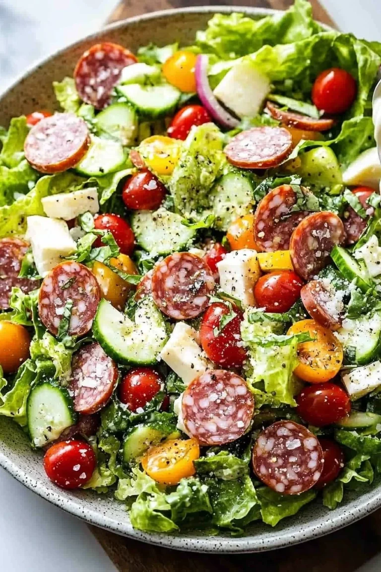 Best Italian Grinder Chopped Salad with fresh vegetables and meats