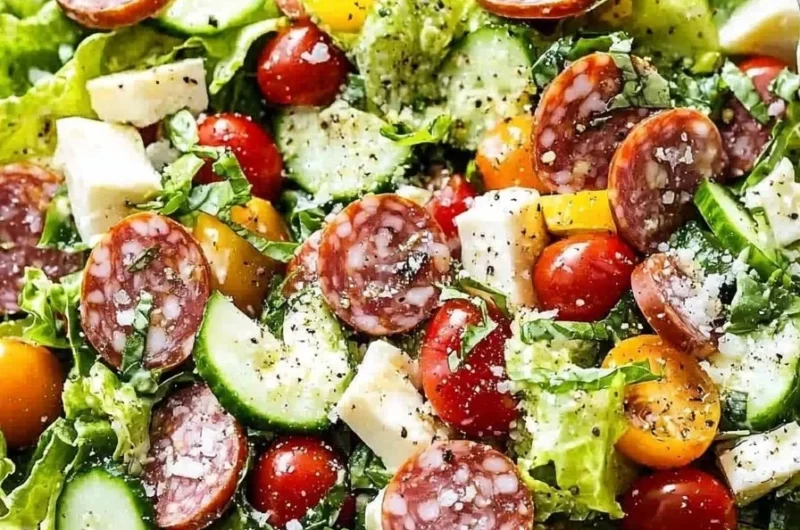 Best Italian Grinder Chopped Salad with fresh vegetables and meats