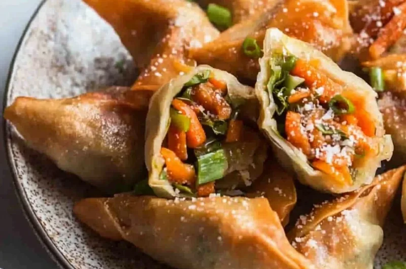 Easy vegan wontons stuffed with fresh vegetables and herbs