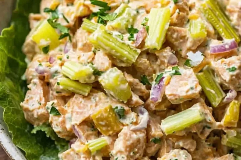 A delicious bowl of Matthew McConaughey's Crunchy Tuna Salad with fresh ingredients