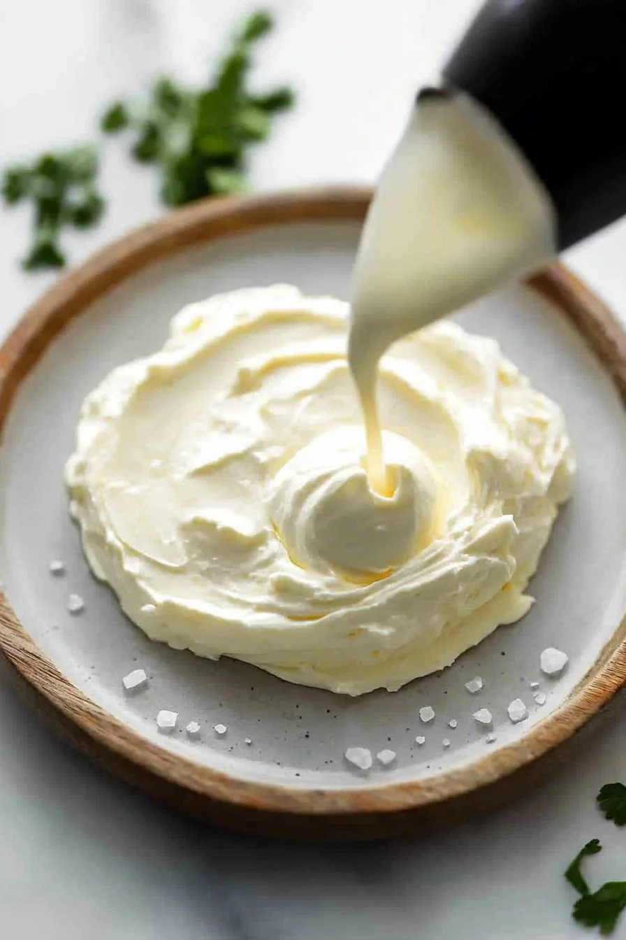 Healthy cream cheese frosting made with Greek yogurt for dessert