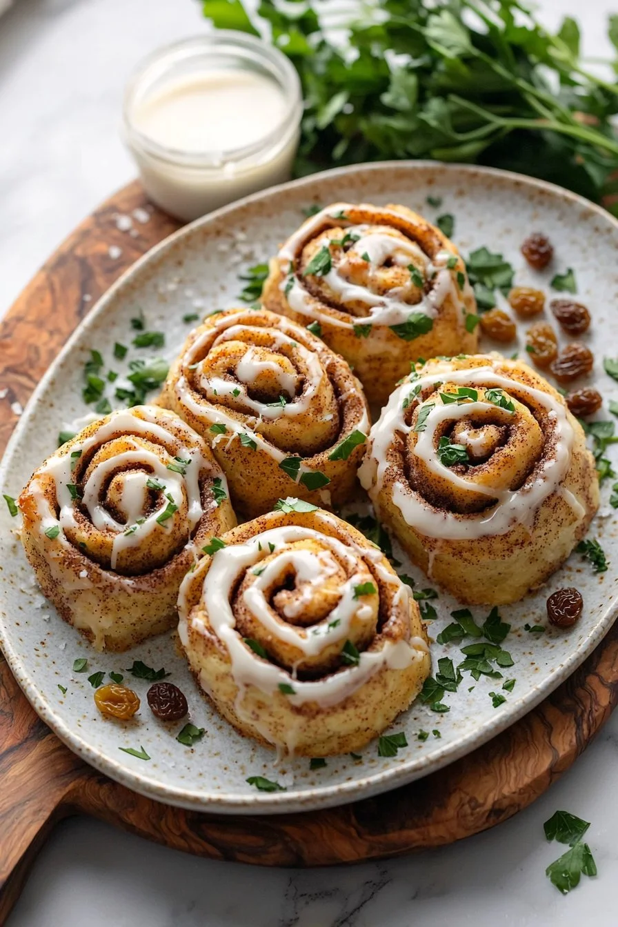Delicious and healthy easy protein cinnamon rolls on a plate
