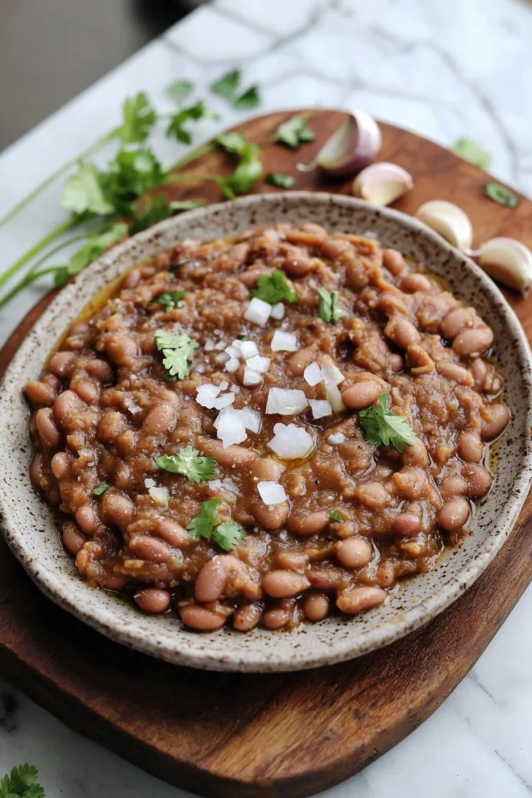 Delicious plate of easy homemade refried beans served with tortillas.