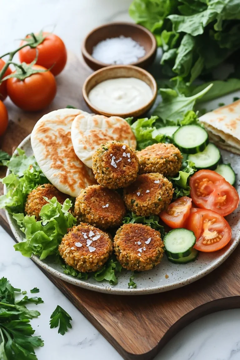 Delicious easy falafel wrap filled with fresh vegetables and savory falafel balls.