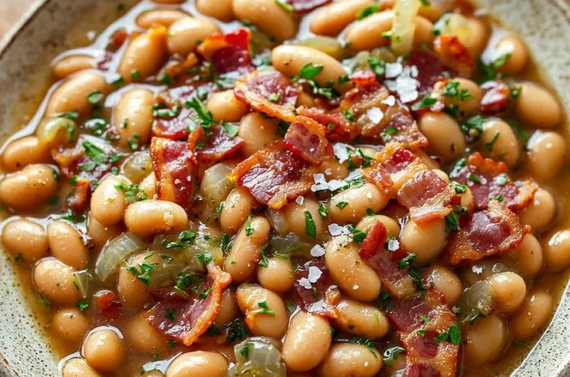Delicious Marry Me Butter Beans served in a bowl with garnish