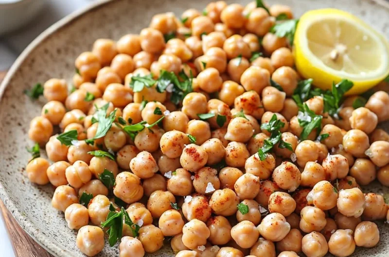 Delicious Marry Me Chickpeas served in a bowl garnished with herbs
