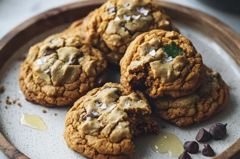 Freshly baked pumpkin spice cookies arranged on a plate