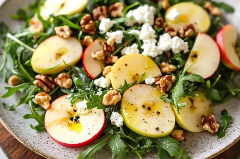 Delicious apple arugula salad with fresh ingredients and vibrant colors