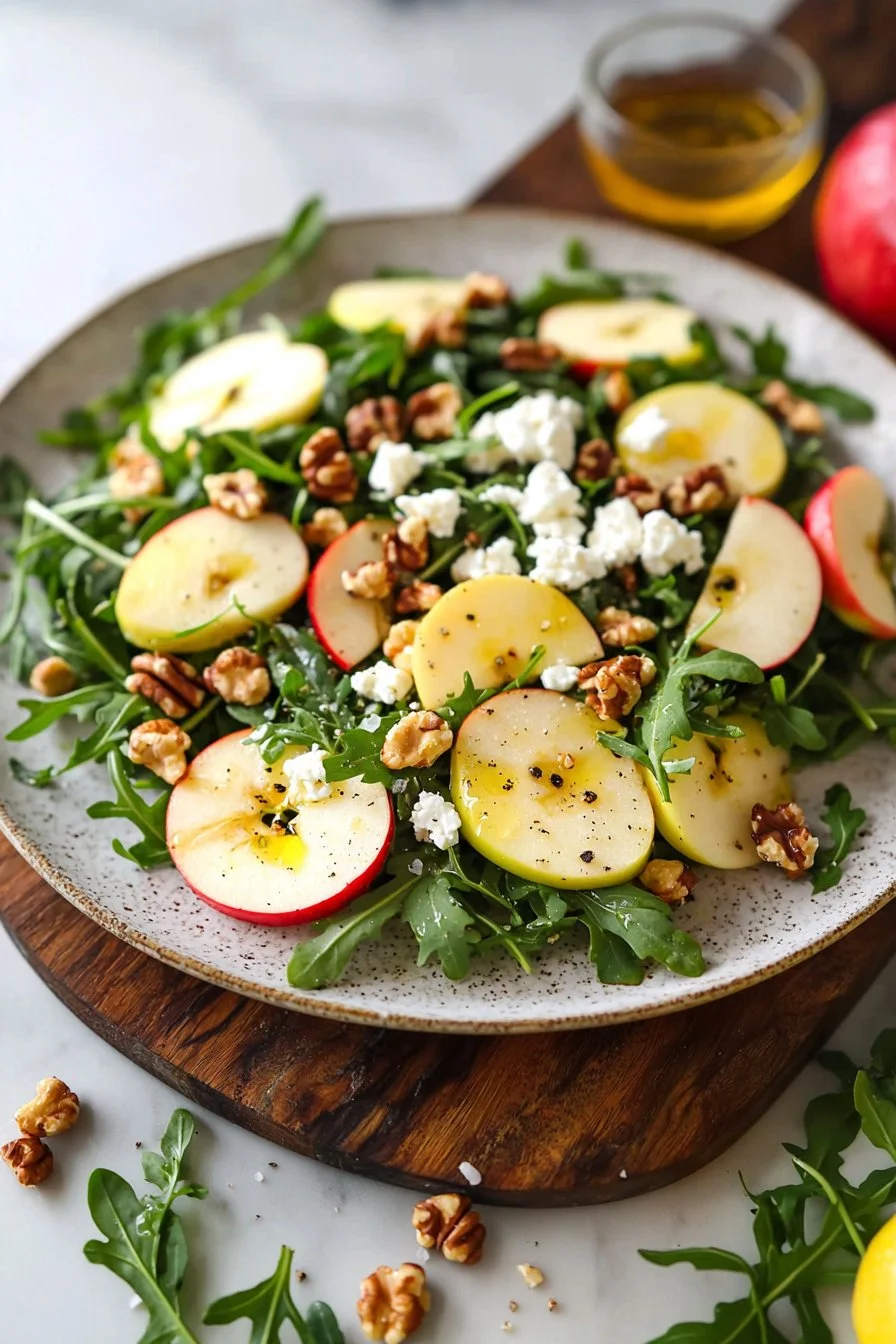 Delicious apple arugula salad with fresh ingredients and vibrant colors