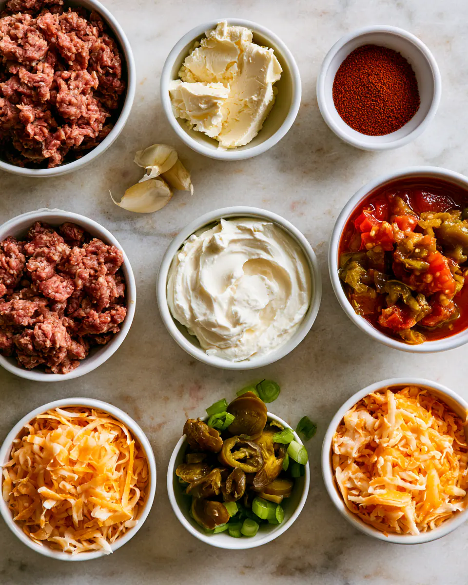 Ingredients for Cheesy Hissy Fit Dip | Easy Game Day Appetizer