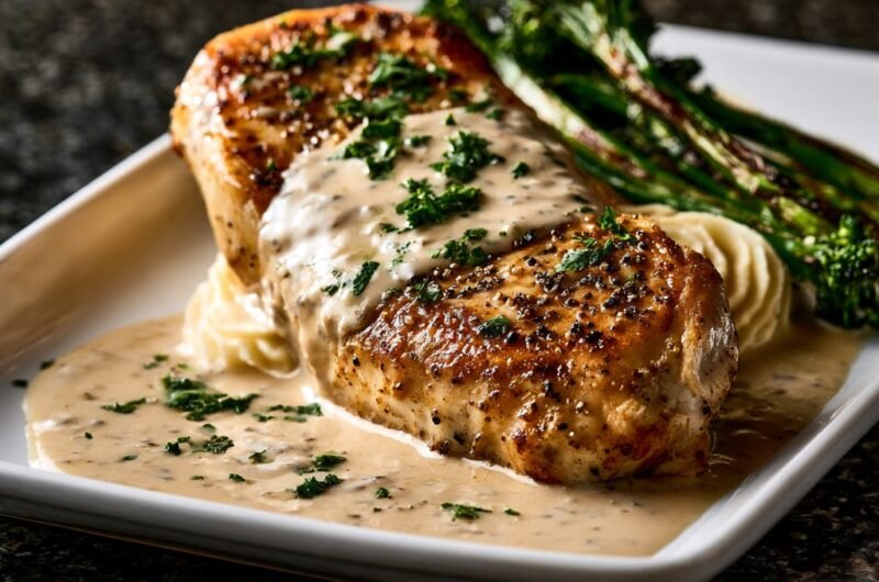 Chicken Au Poivre with Creamy Peppercorn Sauce
