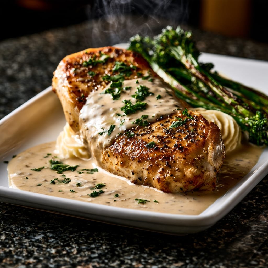 Chicken Au Poivre with Creamy Peppercorn Sauce