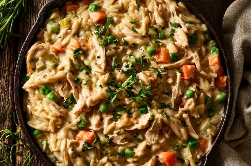 Chicken Pot Pie Orzo: The Easy Fall Dinner Everyone Craves