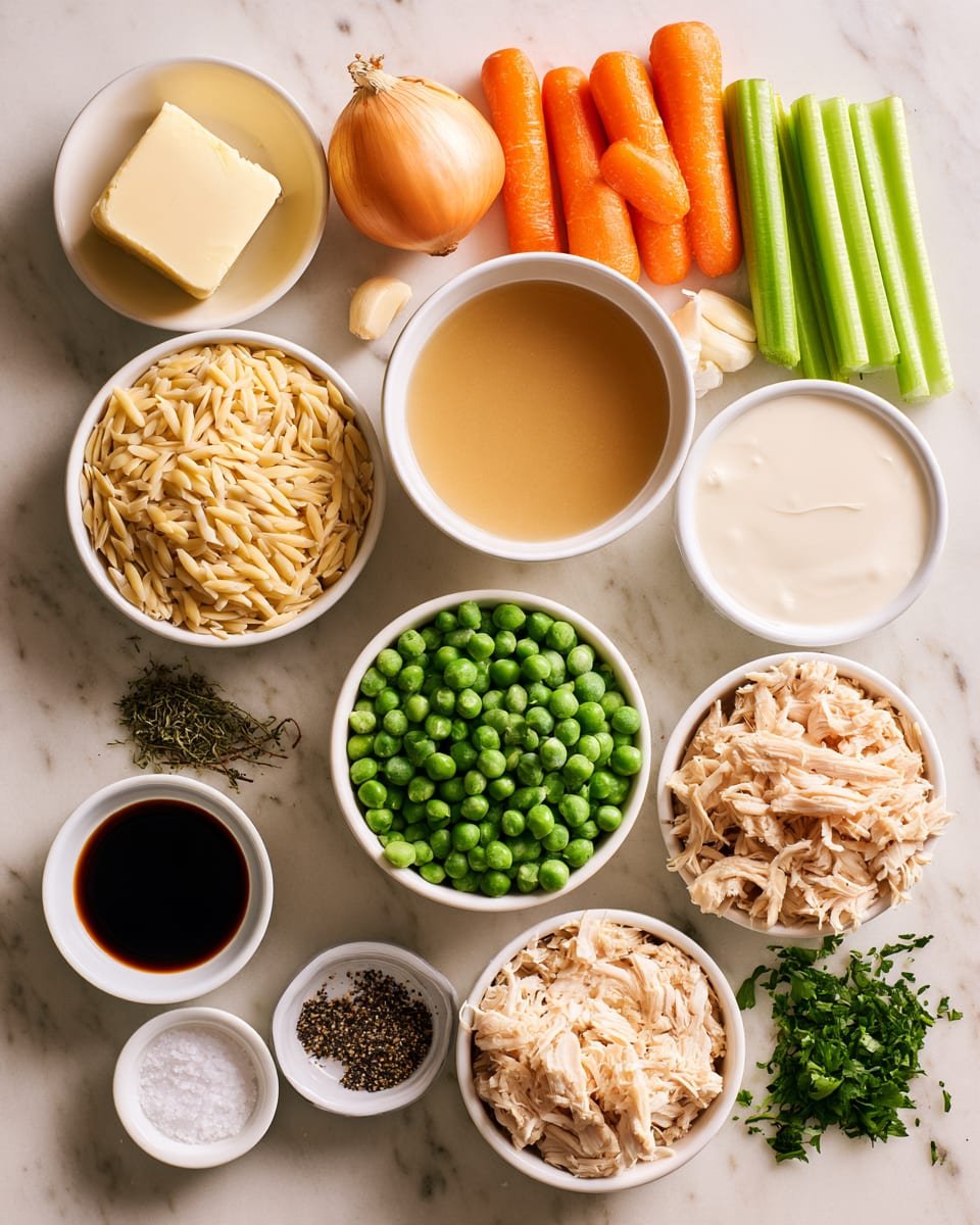 Ingredients for Chicken Pot Pie Orzo: The Easy Fall Dinner Everyone Craves