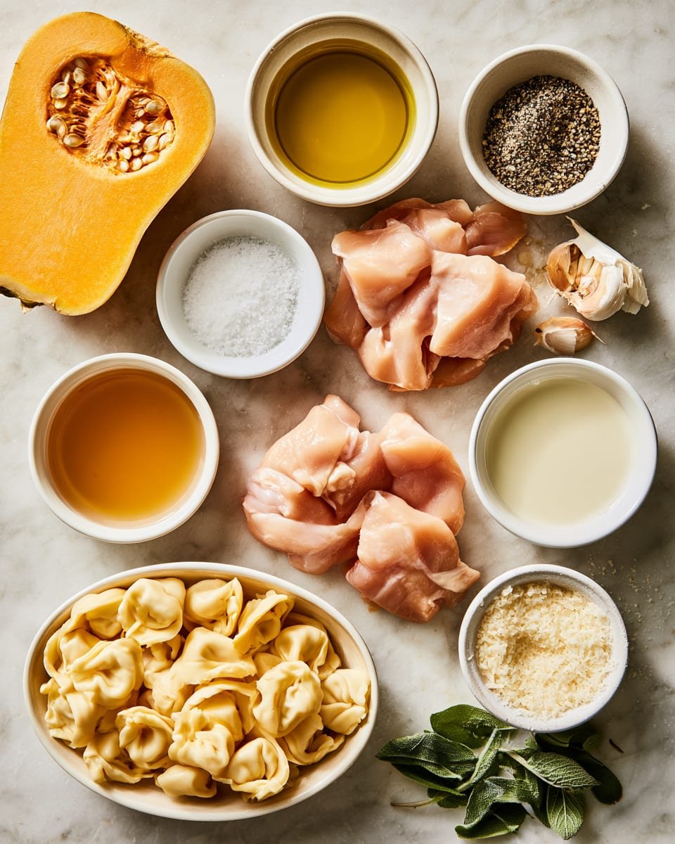 Ingredients for Chicken Tortellini with Roasted Butternut Squash