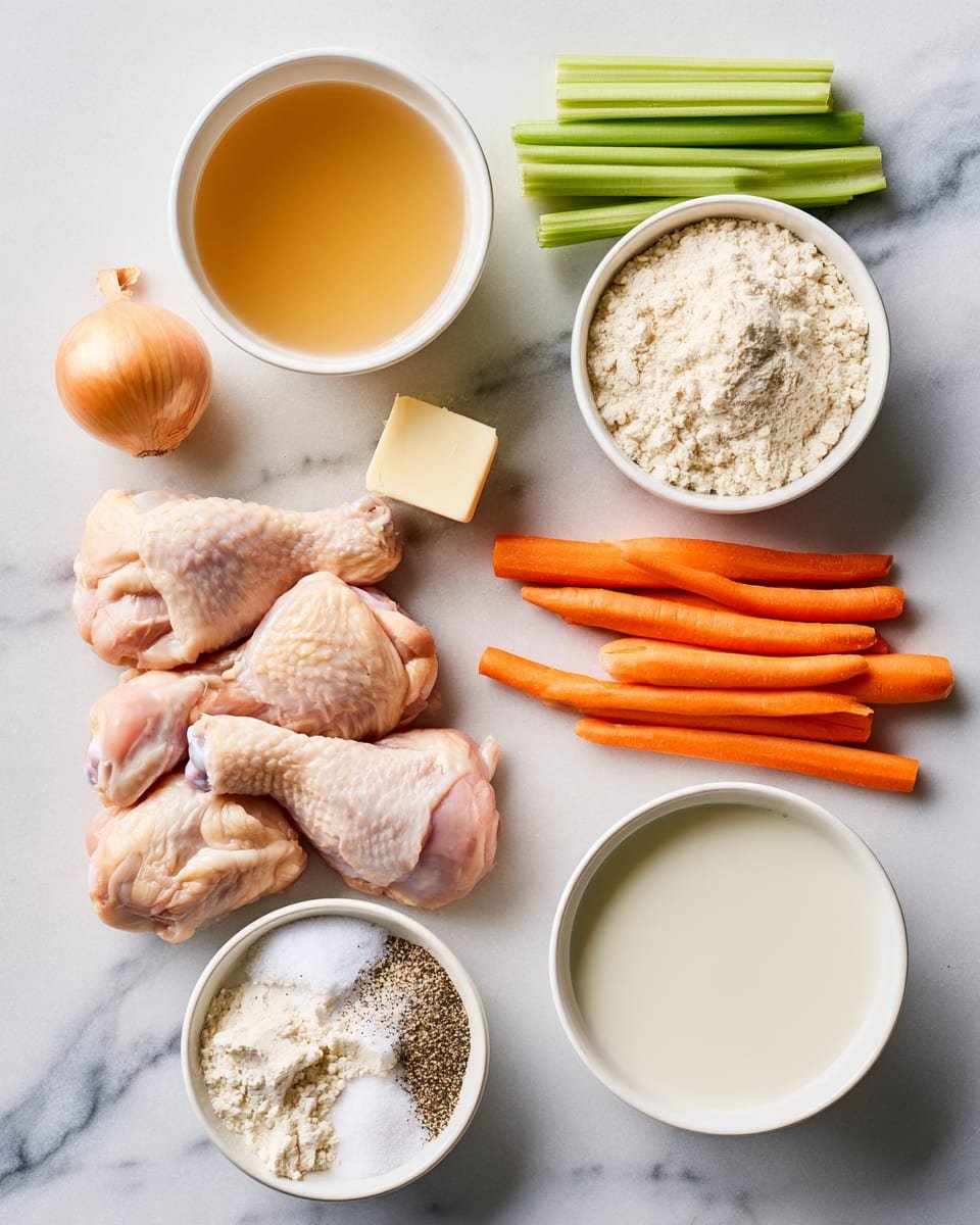 Ingredients for Cracker Barrel Chicken and Dumplings Copycat (Just Like the Original)