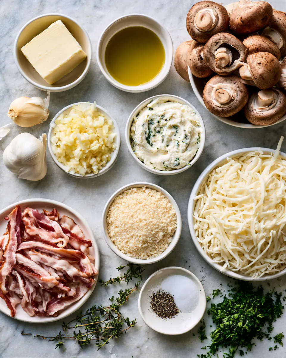 Ingredients for Creamy Stuffed Mushroom Dip | Thanksgiving Appetizer Idea