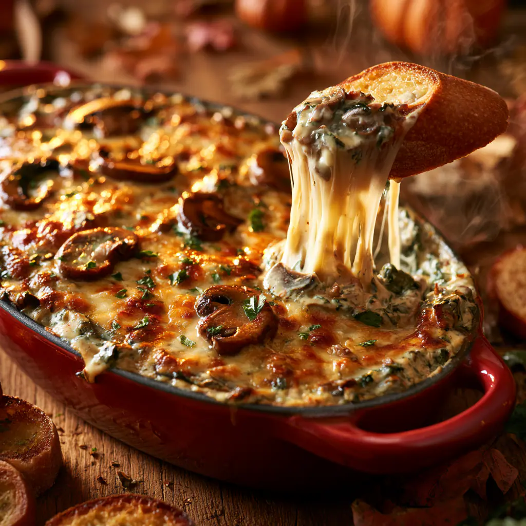 Creamy Stuffed Mushroom Dip | Thanksgiving Appetizer Idea