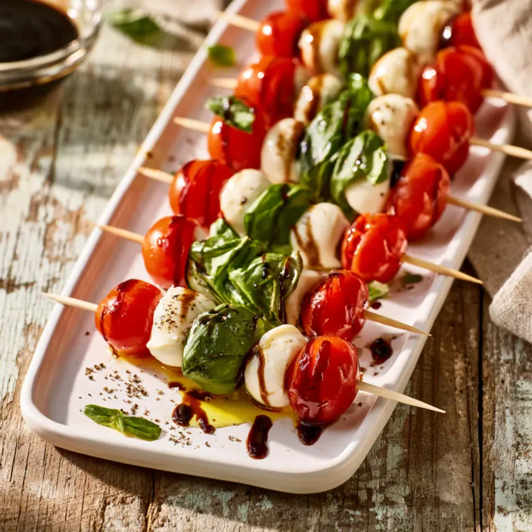 Easy Caprese Skewers Appetizer | Cold Party Appetizer Recipes