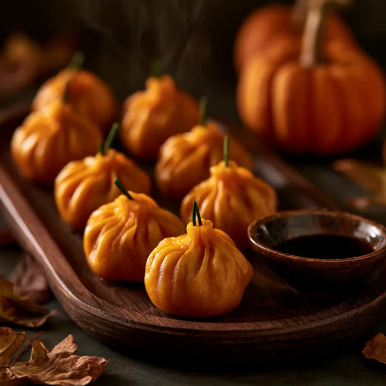 Easy Dumpling Pumpkin Decorating | Fall Party Snack