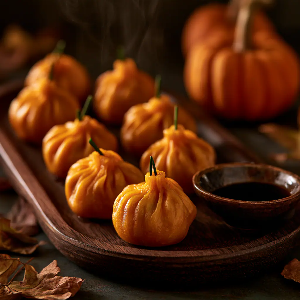 Easy Dumpling Pumpkin Decorating | Fall Party Snack