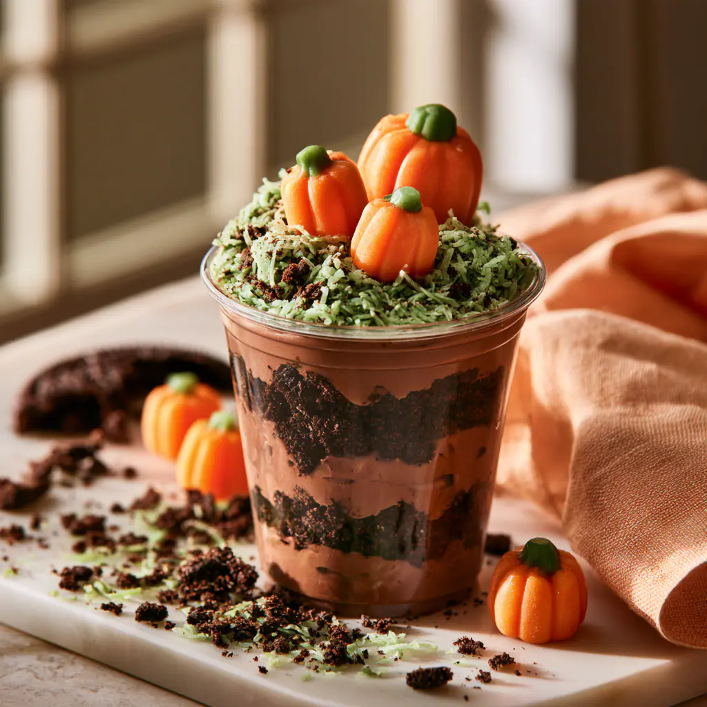 Easy Halloween Dirt Cups | Pumpkin Patch Dessert for Kids