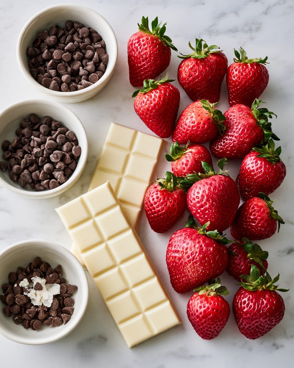 Ingredients for Easy Halloween Ghost Strawberries | Fun Party Snack