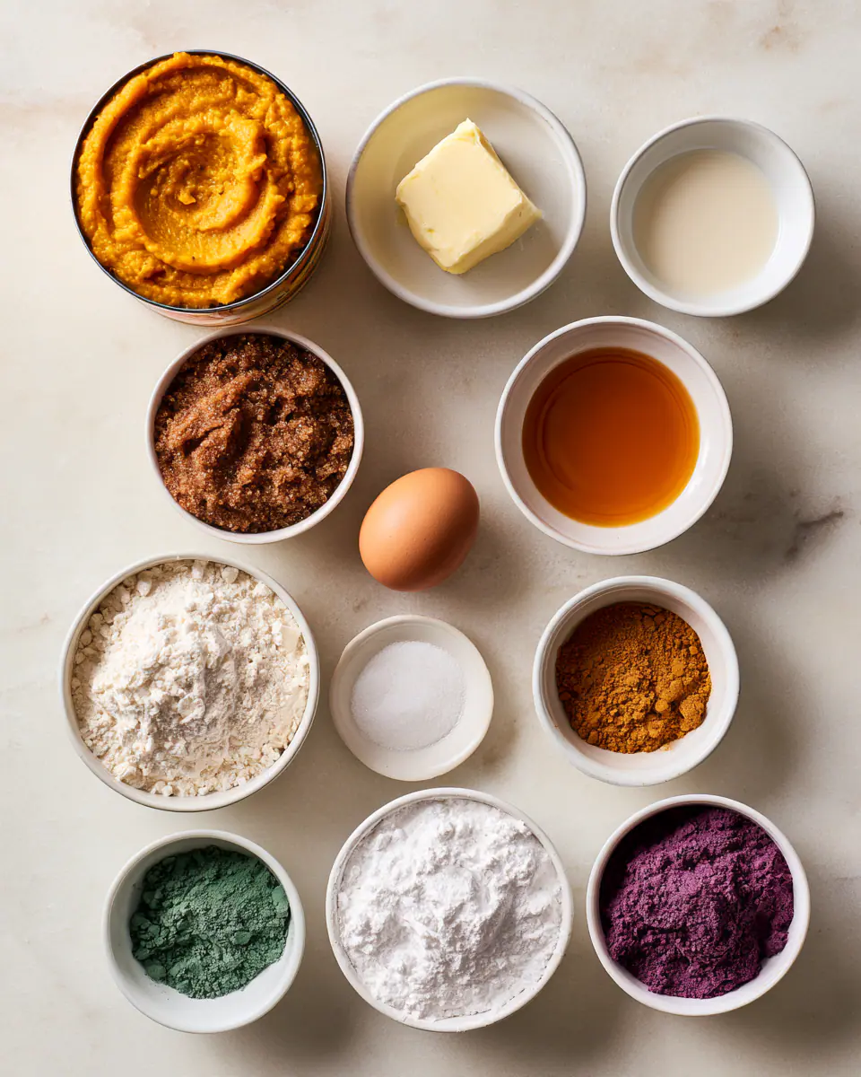 Ingredients for Easy Joker Pumpkin Cookies | Halloween Treat Idea