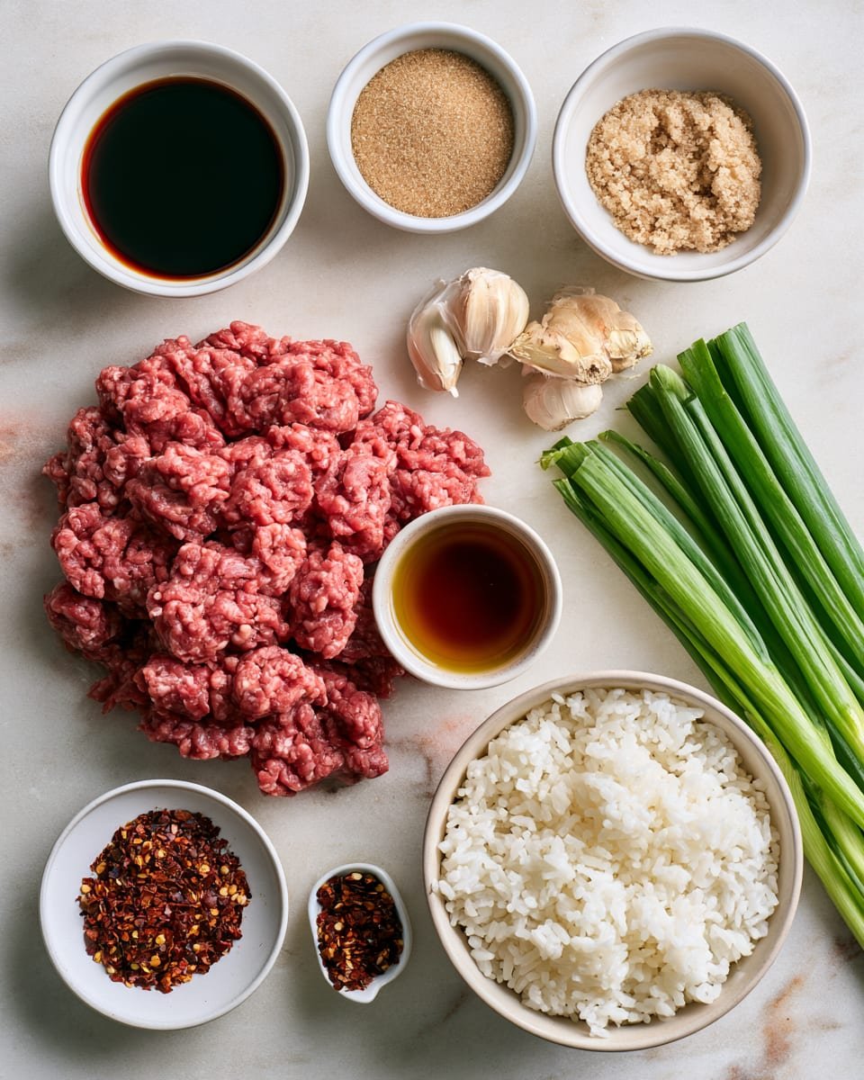 Ingredients for Easy Korean Ground Beef Bowl | Weeknight Dinner Win
