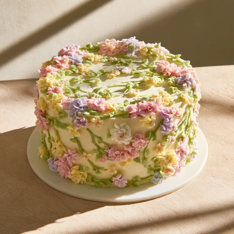 Easy Pastel Garden Cake | Spring Birthday Dessert