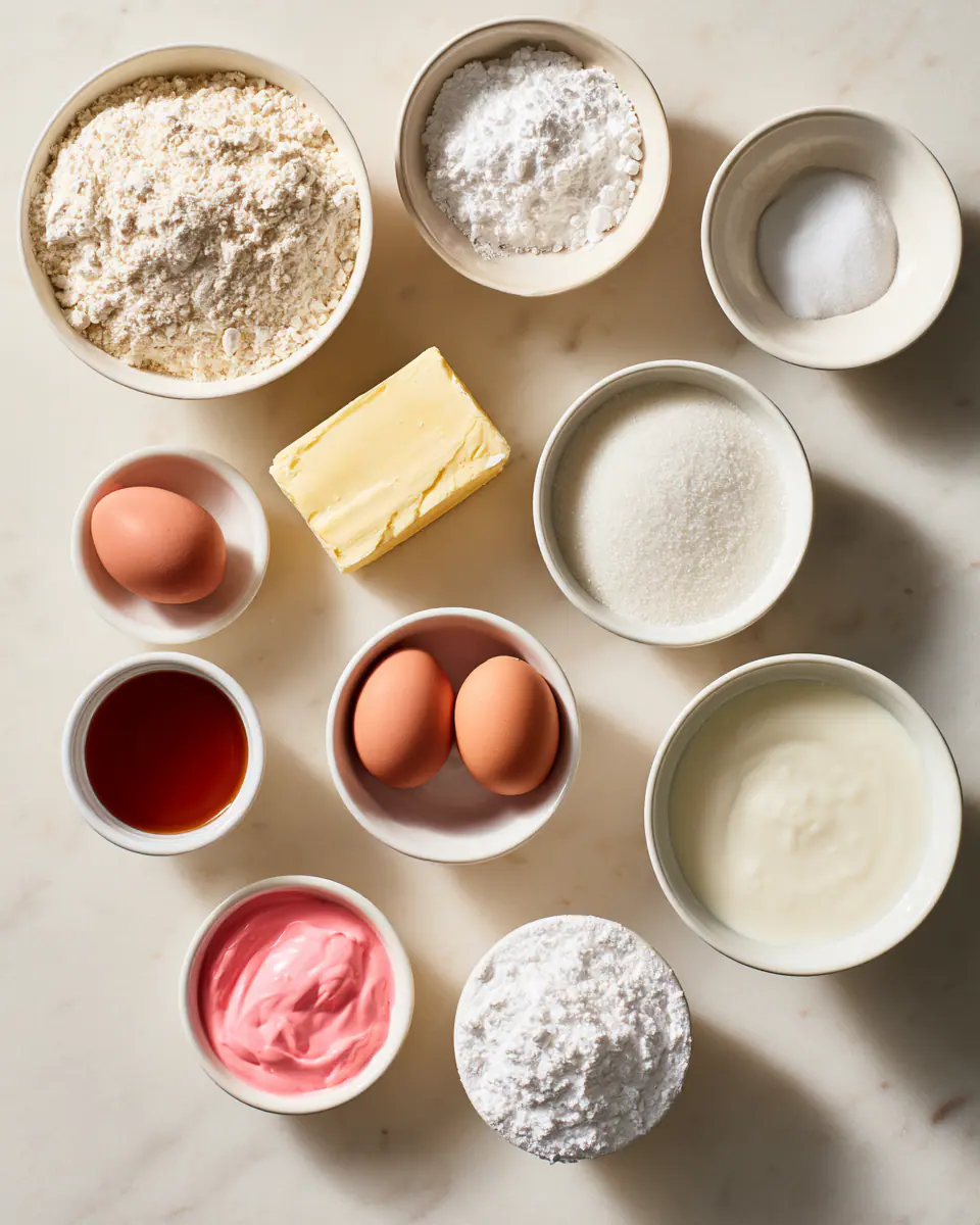 Ingredients for Easy Pastel Garden Cake | Spring Birthday Dessert