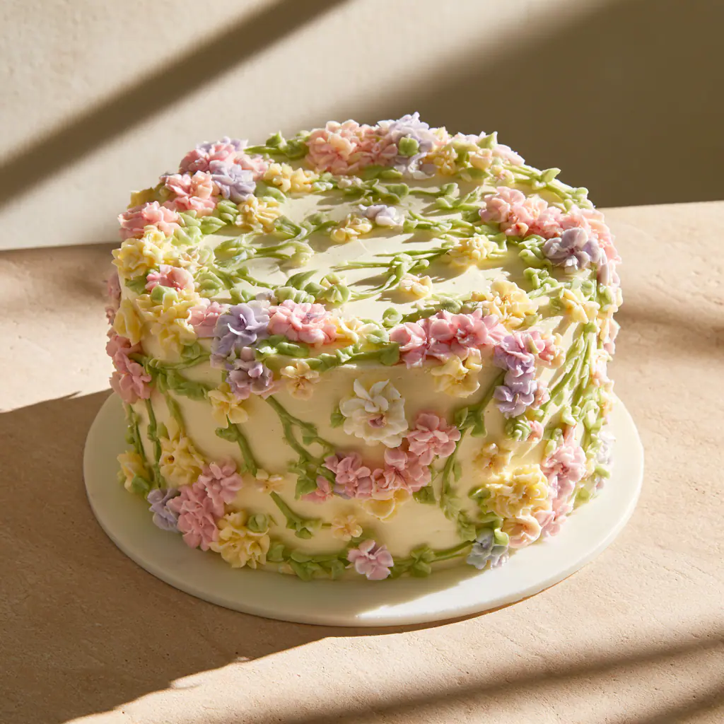 Easy Pastel Garden Cake | Spring Birthday Dessert